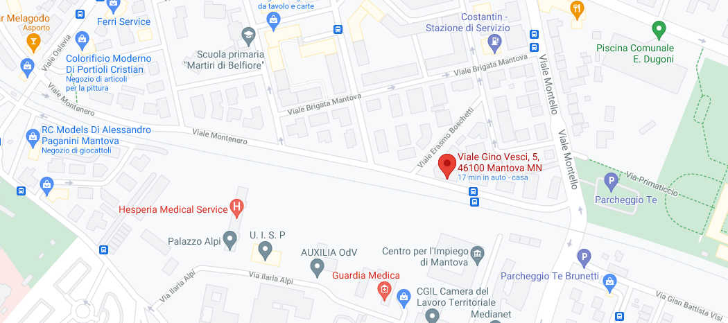 Mappa Rosanna Rossetti, viale Vesci, 3 - Mantova